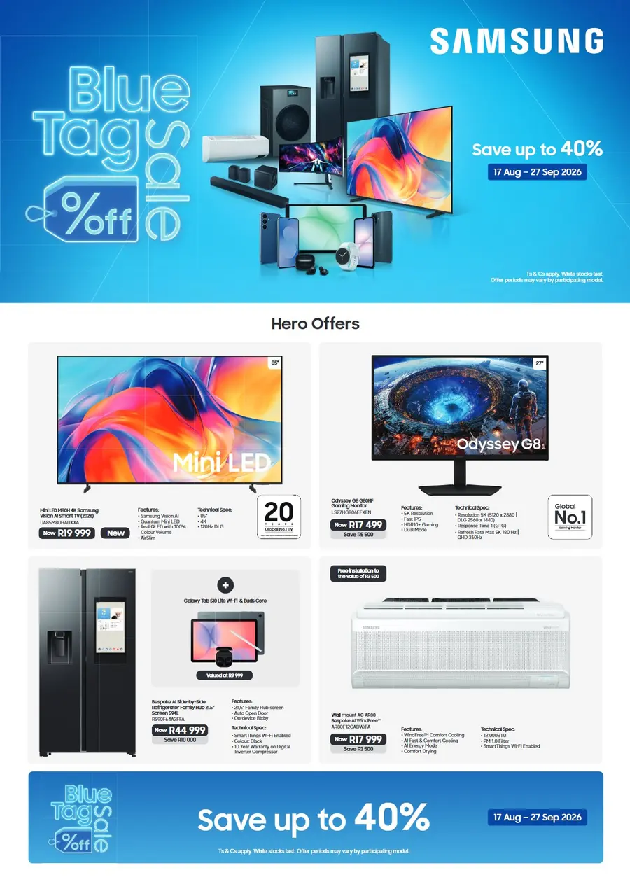 Samsung : Blue Tag Sale (17 August - 27 September 2026)