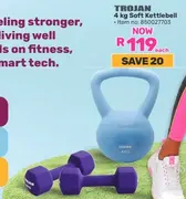 Trojan 4kg soft Kettlebell each