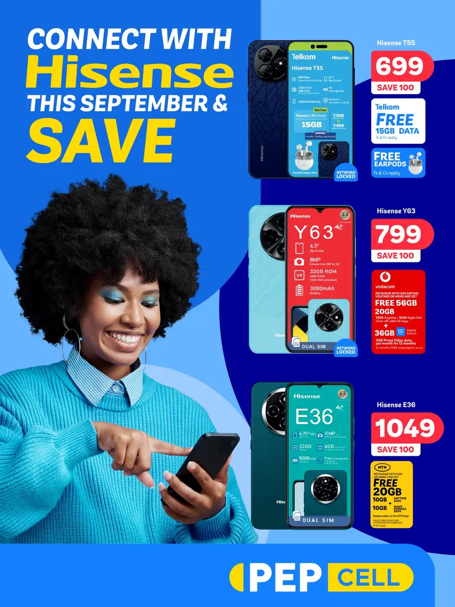 PEP Cell : Connect With Hisense This September & Save (26 August - 22 September 2026)
