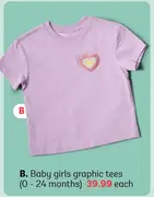 Baby girls graphic tees (0 - 24 months)