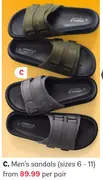 Men's sandals sizes 6 - 11