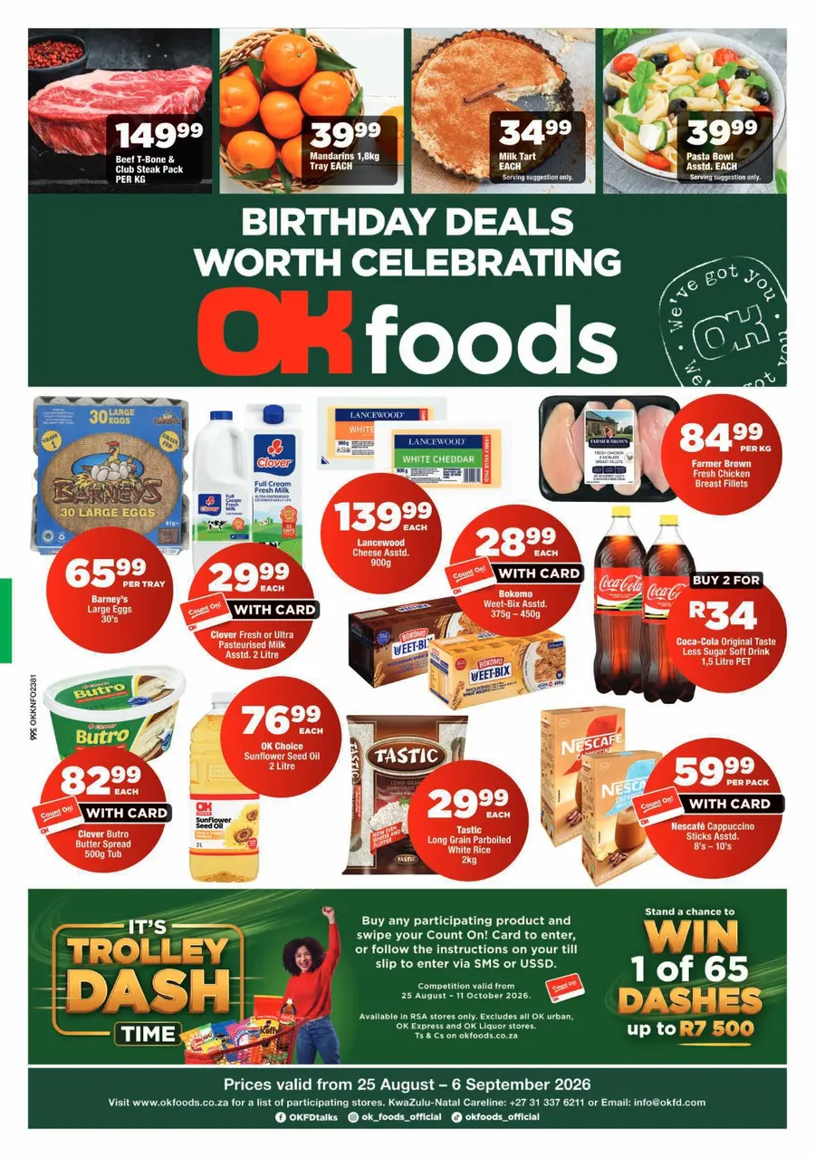 OK Foods KwaZulu-Natal : Birthday Deals Worth Celebrating (25 August - 06 September 2026)