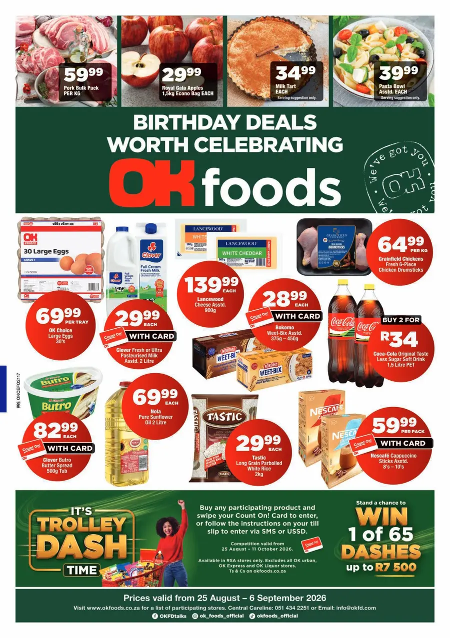 OK Foods Northern Cape, North West & Free State : Birthday Deals Worth Celebrating (25 August - 06 September 2026)