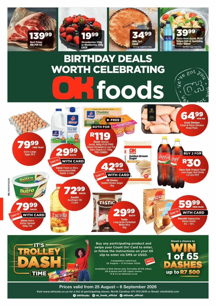 OK Foods Gauteng, Mpumalanga & Limpopo : Birthday Deals Worth Celebrating (25 August - 06 September 2026)