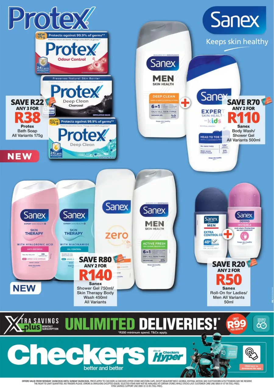 Checkers Western Cape : Protex & Sanex Promotion (24 August - 06 September 2026)