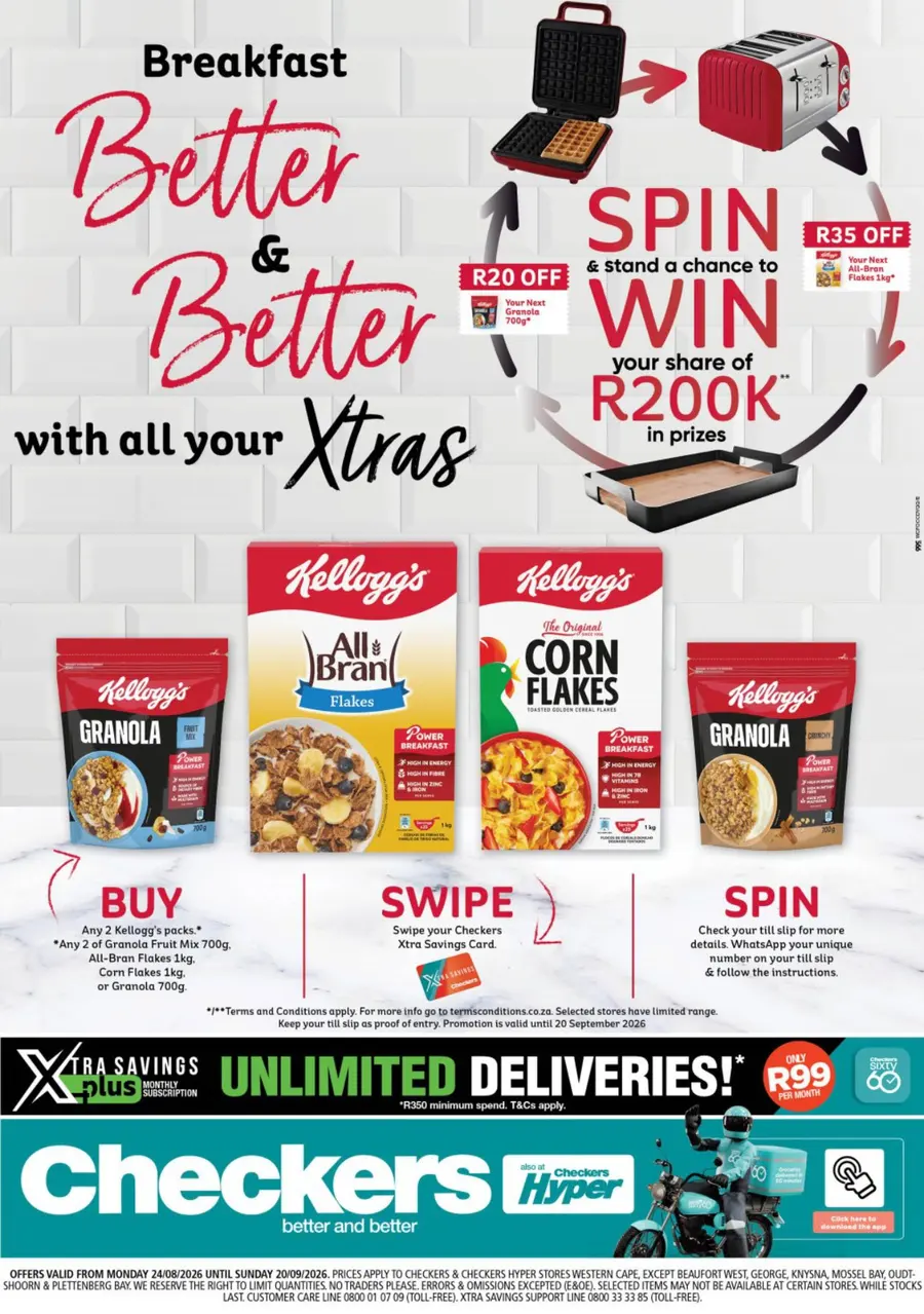 Checkers Western Cape : Kellogg's Promotion (24 August - 20 September 2026)