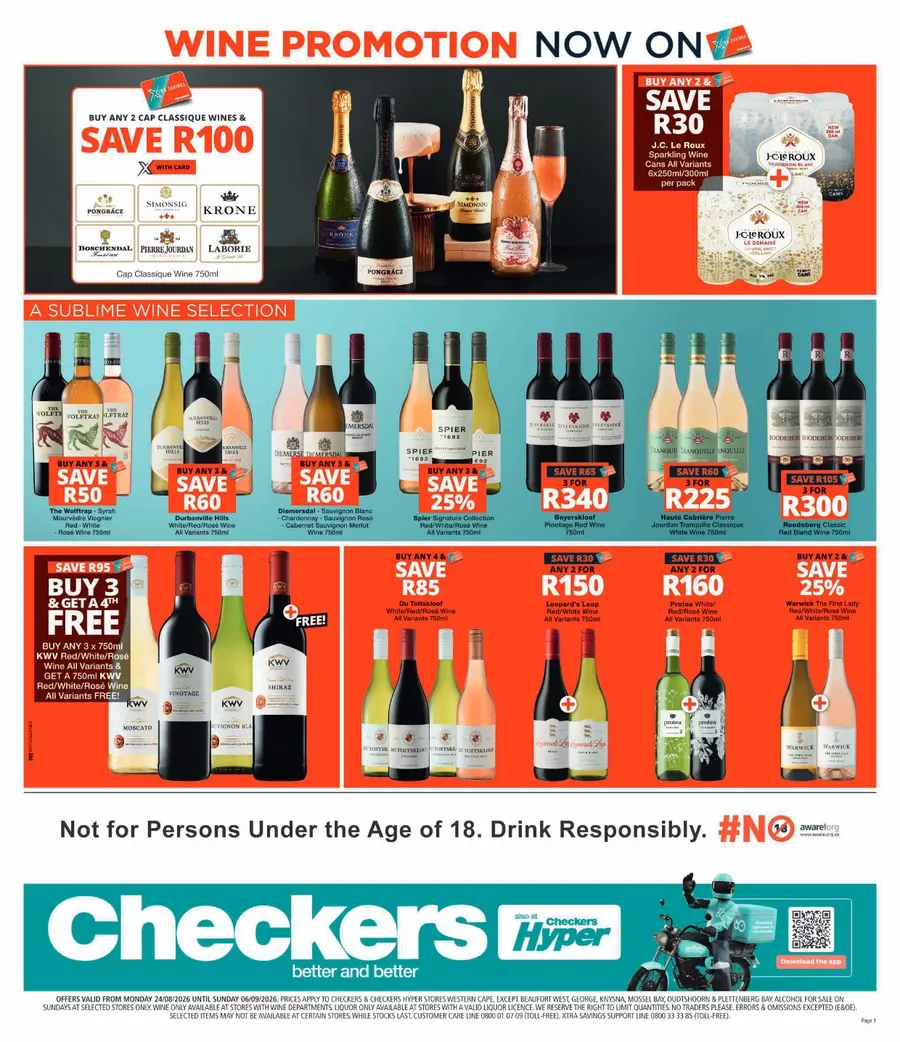 Checkers Western Cape : Wine Promotion (24 August - 06 September 2026)