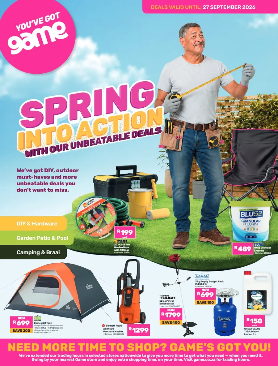 Game : Spring Into Action (25 August - 27 September 2026)