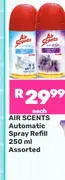 AIR SCENTS Automatic Spray Refill 250 ml Assorted