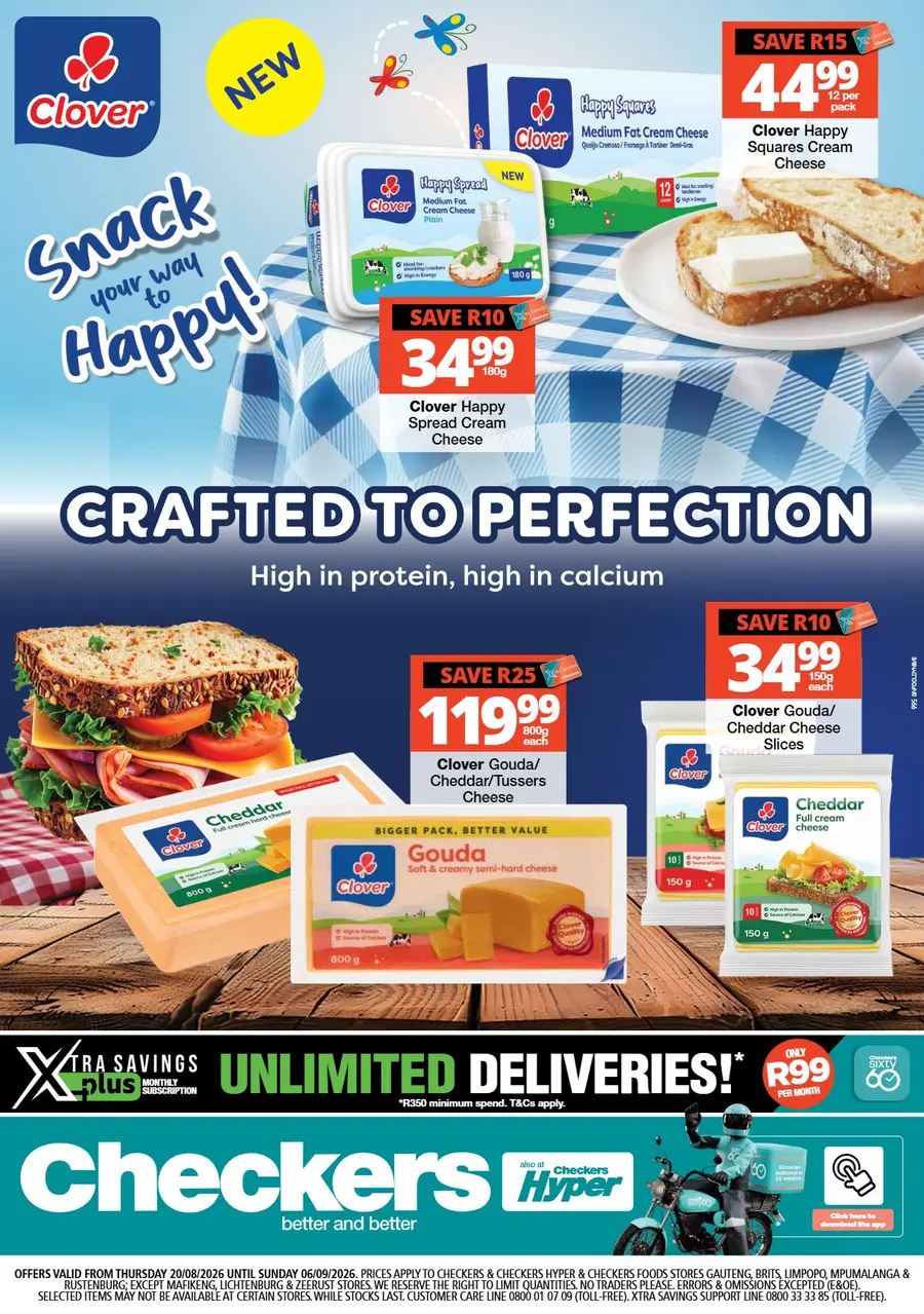 Checkers Gauteng, Brits, Klerksdorp, Limpopo, Mpumalanga, North West, Potchefstroom & Rustenburg : Clover Promotion (20 August - 06 September 2026)
