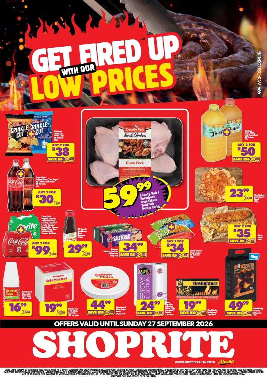 Shoprite Western Cape : Get Fired Up With Our Low Prices (24 August - 27 September 2026)