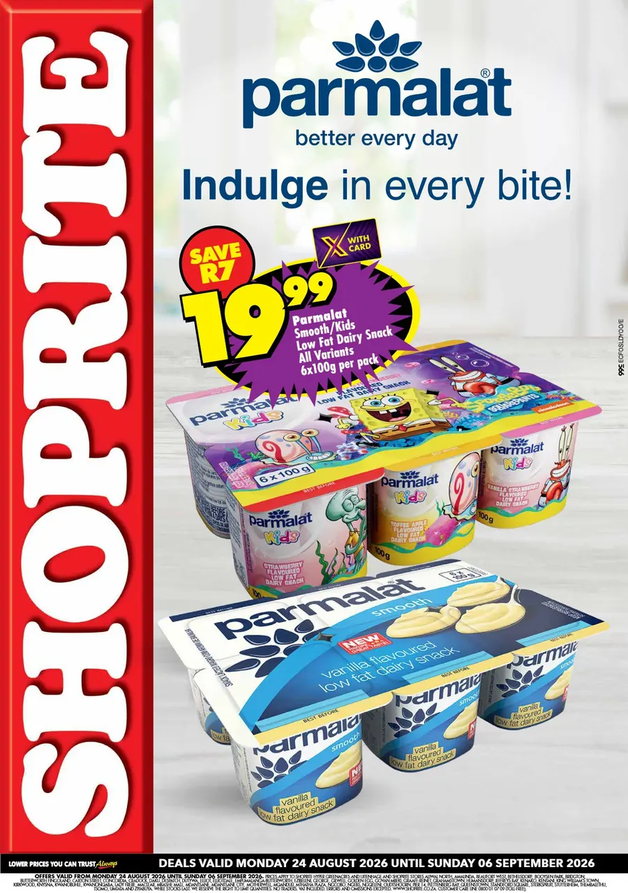 Shoprite Western Cape : Parmalat Promotion (24 August - 06 September 2026)