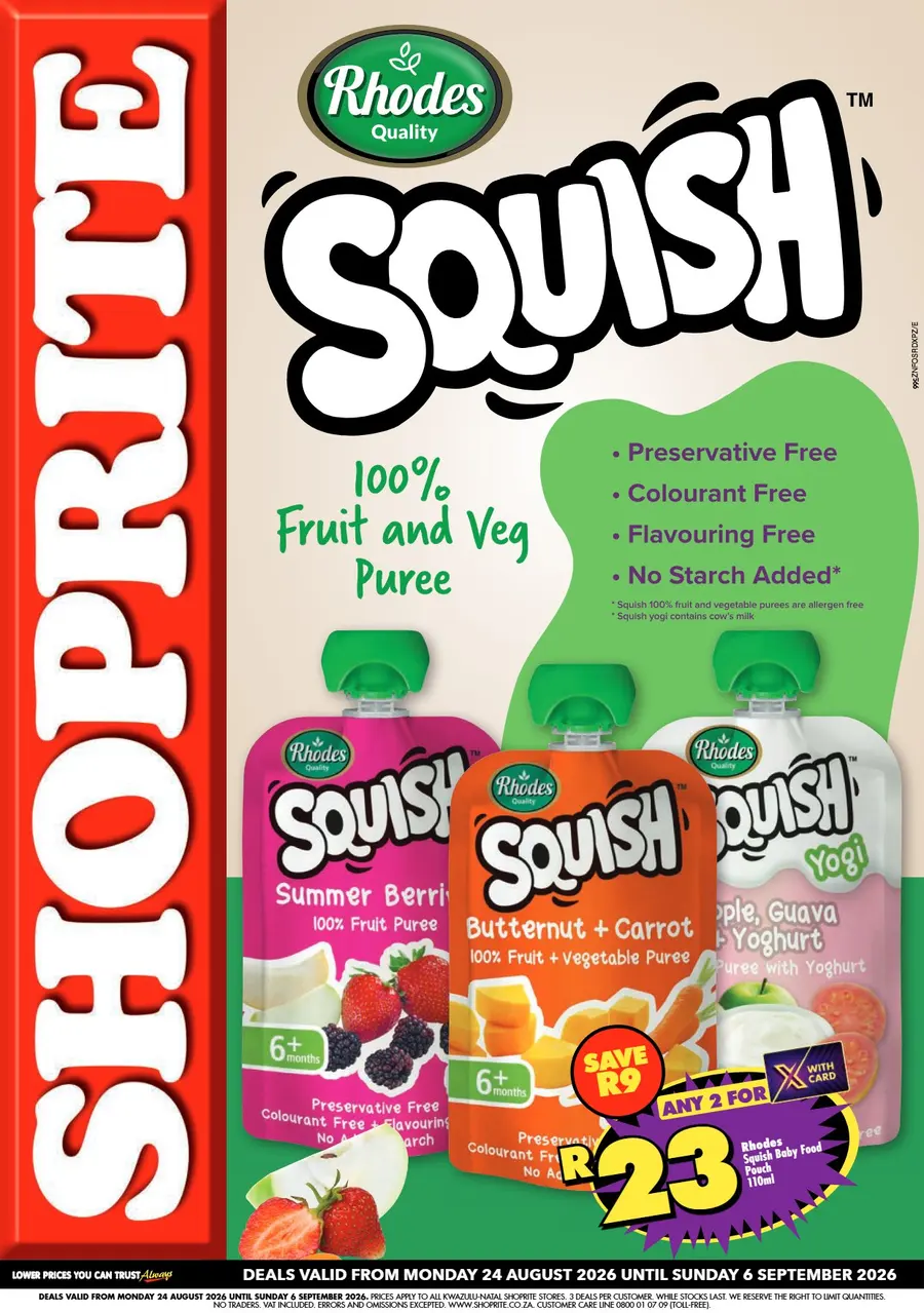 Shoprite KwaZulu-Natal : Squish Promotion (24 August - 06 September 2026)