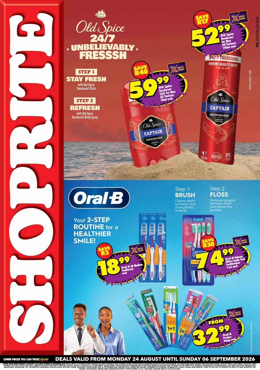 Shoprite Eastern Cape : Old Spice & Oral B Promotion (24 August - 06 September 2026)