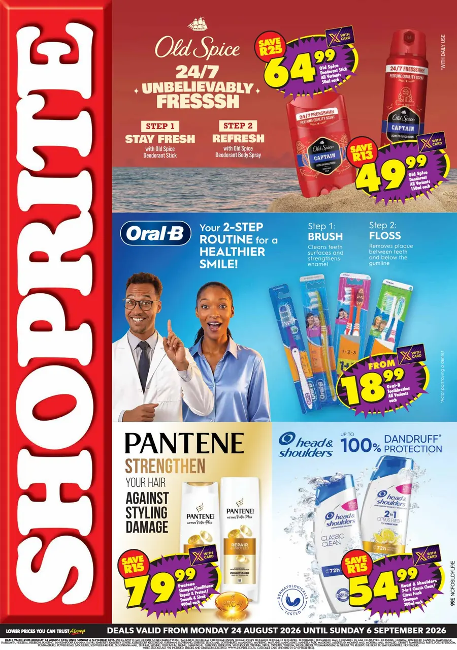 Shoprite Northern Cape & Free State : Personal Care Essentials (24 August - 06 September 2026)
