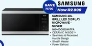 Samsung 40L Grill LED Display Microwave - Silver MG40DG5524ATFA