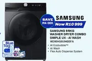 Samsung 9/6kg Washer Dryer Combo Simple UX - AI Wash WD90HG6U94BBFA