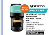 Nespresso Vertuo Pop Coffee Machine - Aqua Mint GCV2-ZA-AQ-NET