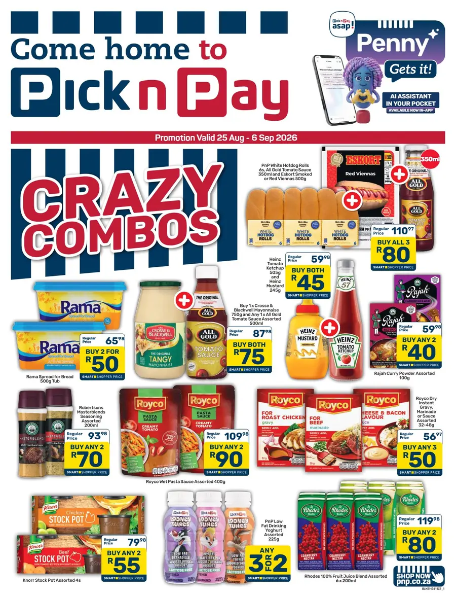 Pick n Pay : Crazy Combos (25 August - 06 September 2026)
