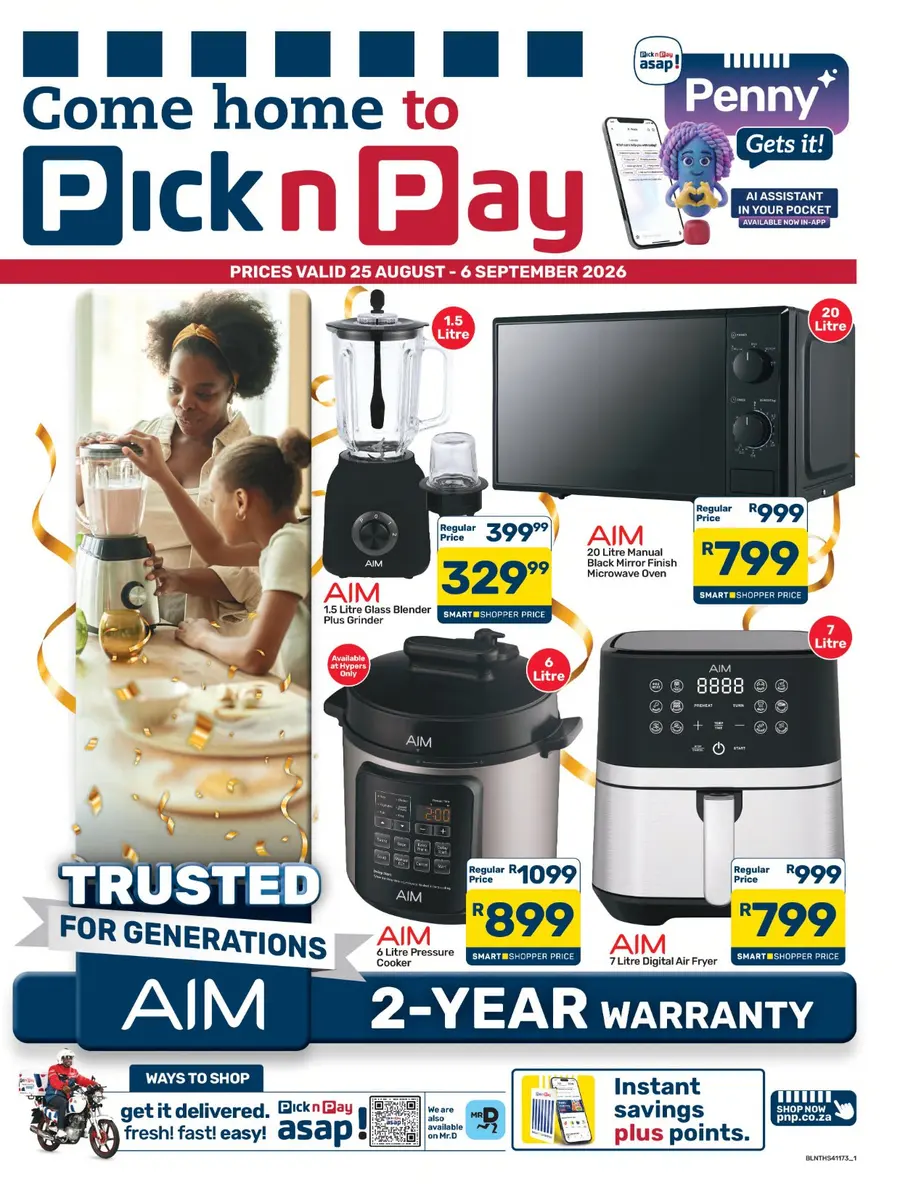 Pick n Pay : AIM Specials (25 August - 06 September 2026)