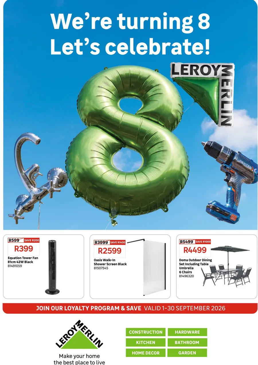 Leroy Merlin : We're Turning 8, Let's Celebrate! (1 September - 30 September 2026)