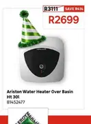 Ariston Water Heater Over Basin Ht 30l