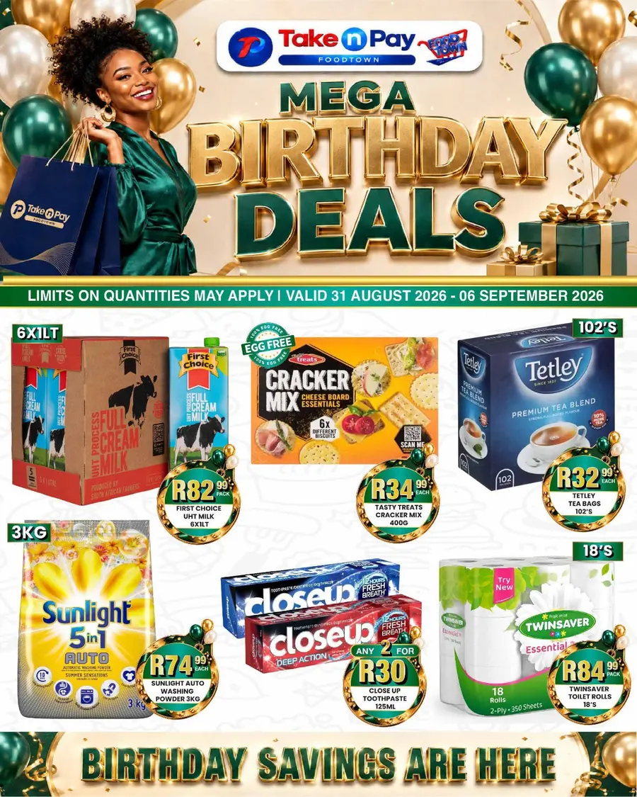 Take n Pay : Mega Birthday Deals (31 August - 06 September 2026)