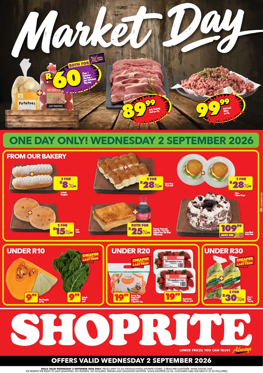 Shoprite KwaZulu-Natal : Wednesday Is Market Day (02 September 2026 Only)