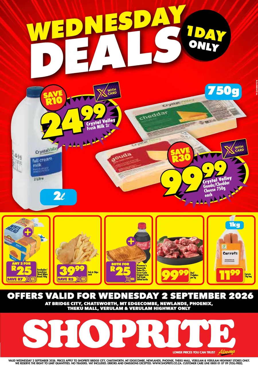 Shoprite KwaZulu-Natal : Wednesday Deals (02 September 2026)