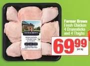 Farmer Brown Fresh Chicken 4 Drumsticks and 4 Thighs