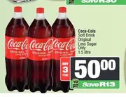Coca-Cola Soft Drink Original Less Sugar Only 1.5 litre (Buy 3)