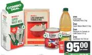 SPAR Long Grain Parboiled Rice 2 kg + Super Maize Meal 2.5 kg + Pilchards 215 g + Sunflower Oil 750