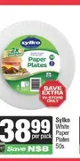Sylko White Paper Plates 50s