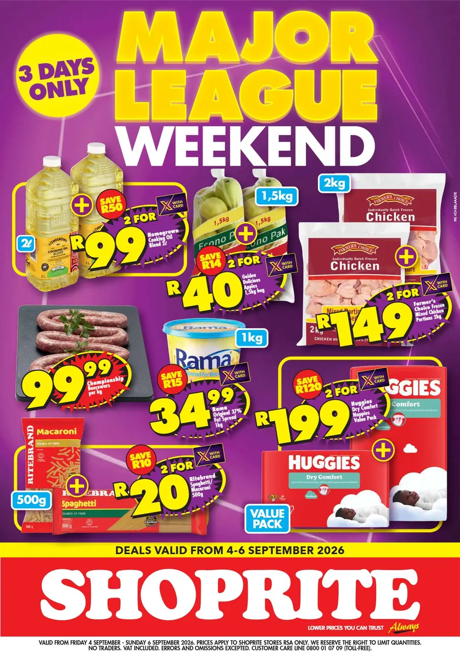 Shoprite : Major League Weekend (04 September - 06 September 2026)