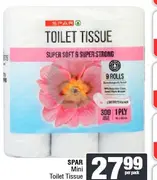 SPAR Mini Toilet Tissue 1 ply 9s