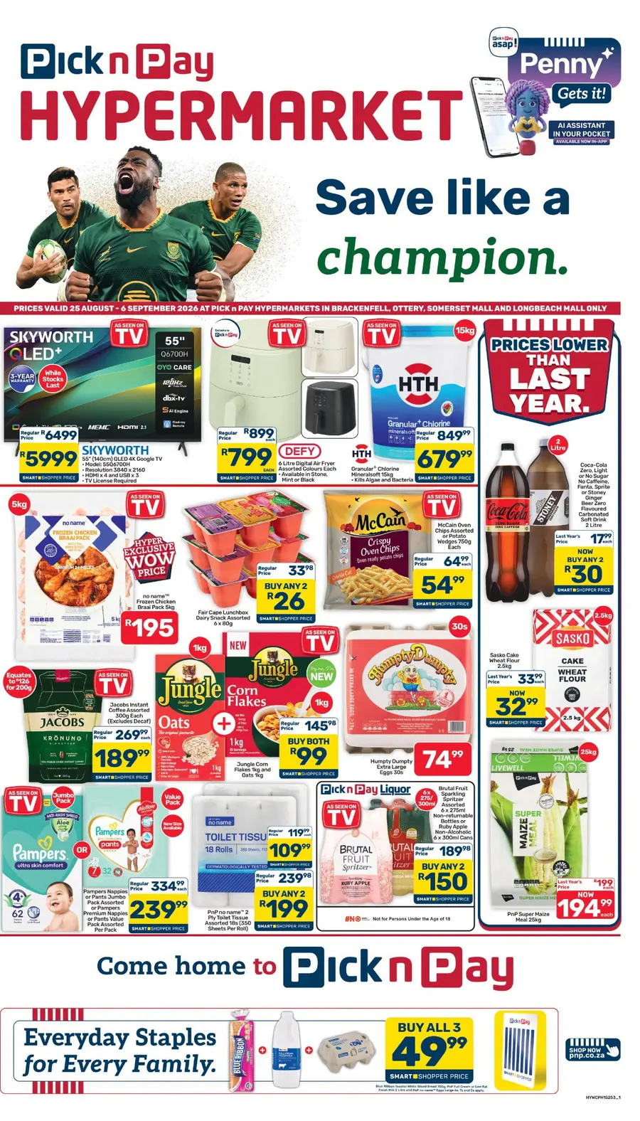 Pick n Pay Hypermarket Western Cape : Save Like A Champion (25 August - 06 September 2026)