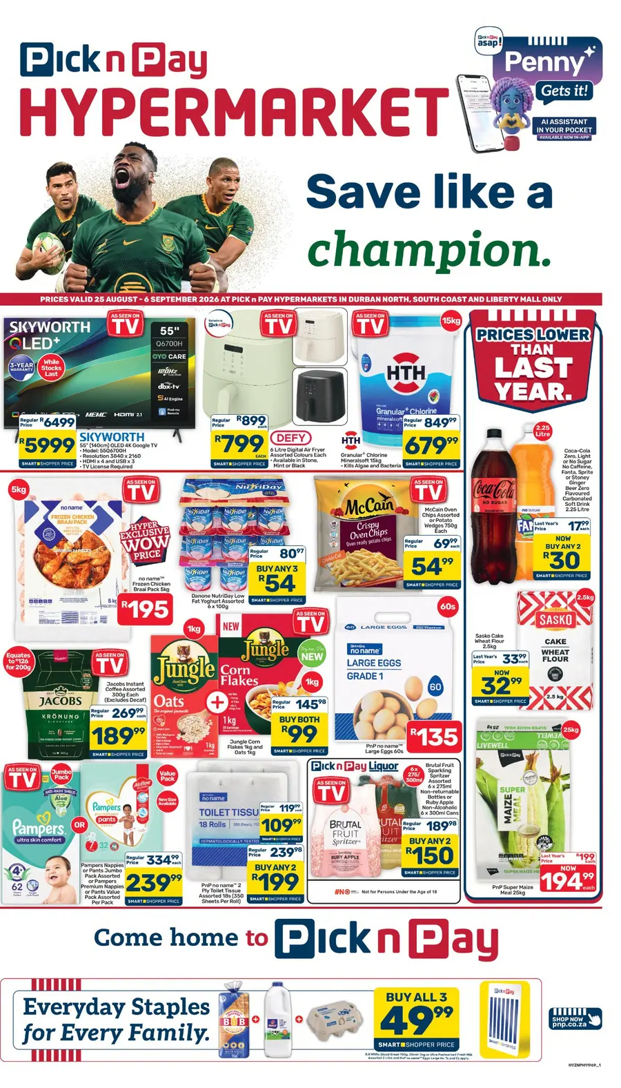 Pick n Pay Hypermarket KwaZulu-Natal : Save Like A Champion (25 August - 06 September 2026)