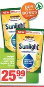 Sunlight Dishwashing Liquid Pouch Regular or Ultra 750 ml
