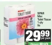SPAR Mini Toilet Tissue 1-ply 9s