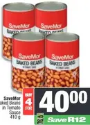SaveMor Baked Beans in Tomato Sauce 410 g (Buy 4)