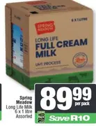 Spring Meadow Long Life Milk 6 x 1 litre Assorted