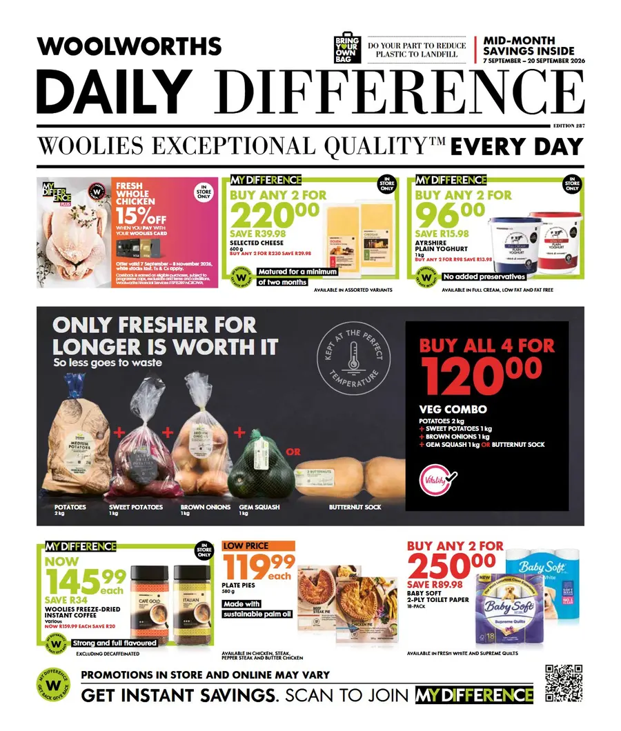 Woolworths KwaZulu-Natal : Daily Difference (07 September - 20 September 2026)
