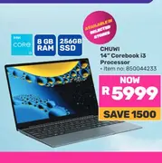 CHUWI 14" Corebook i3 Processor 8GB RAM 256GB SSD