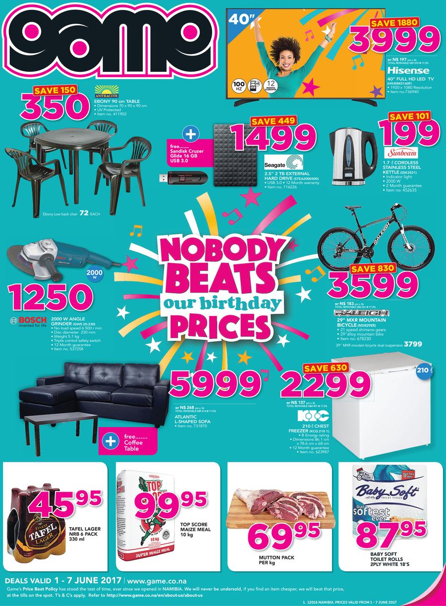 Game Namibia : Windhoek Nobody Beats Our Birthday Prices (1 June - 7 June 2017) - Page 1