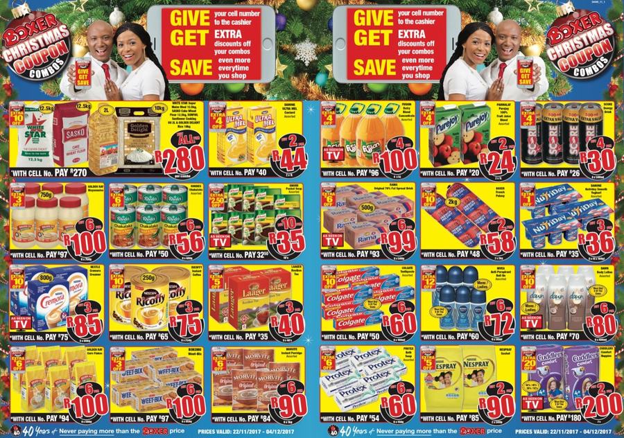 Boxer Super Store Eastern Cape : Christmas Coupon Combos (22 Nov - 04 Dec 2017) - Page 1