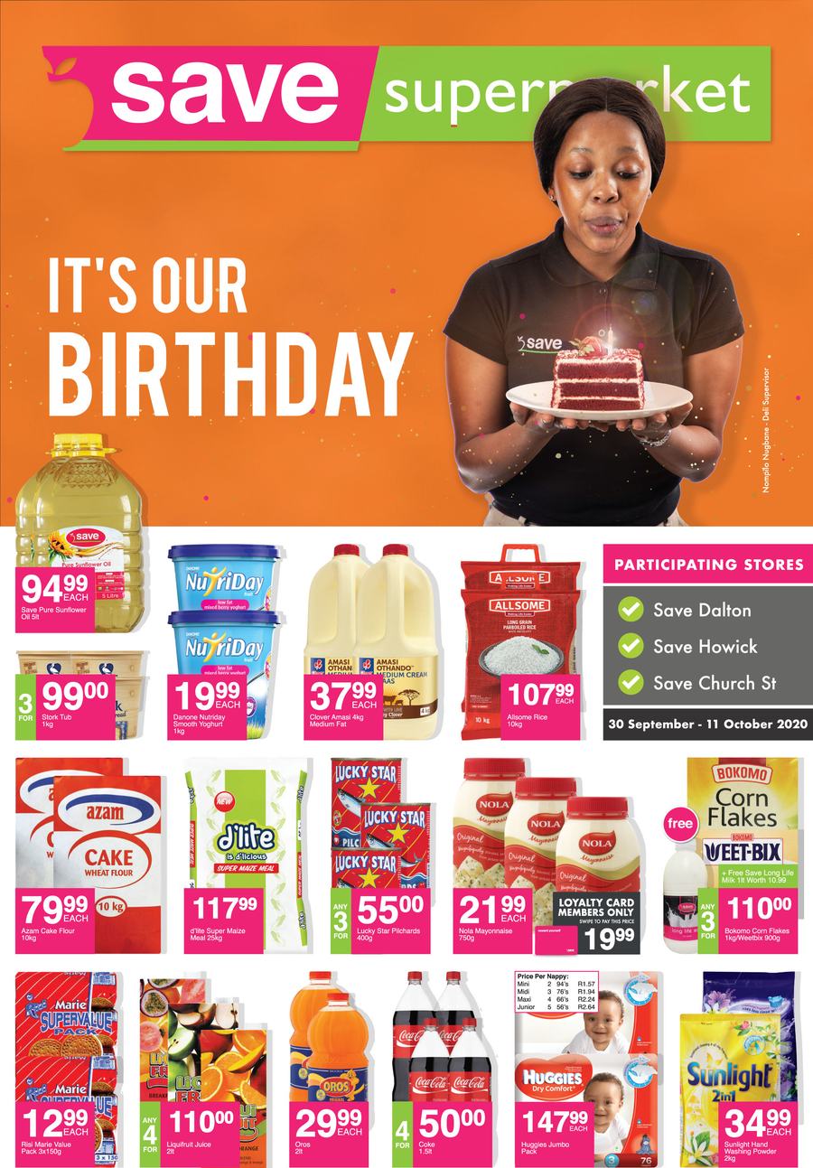 Save Supermarket Dalton, Howick & Church Street : It's Our Birthday (30 September - 11 October 2020) - Page 1