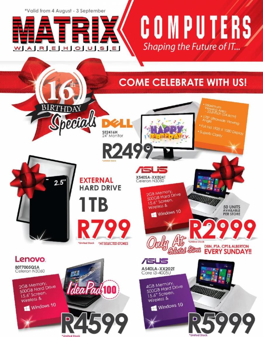 Matrix Warehouse Computers (04 Aug - 03 Sep 2016) - Page 1