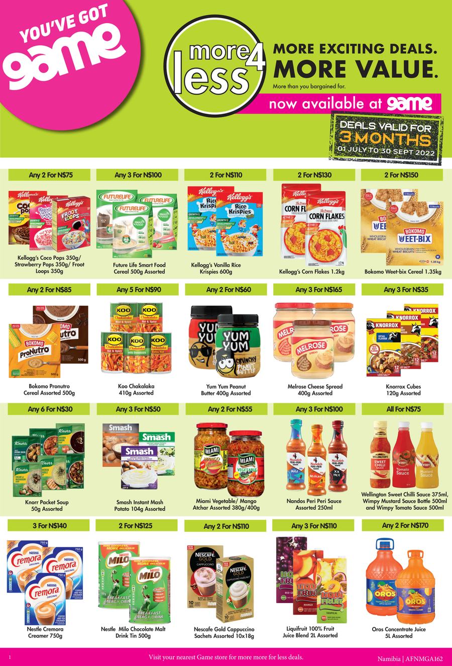 Game Namibia : More 4 Less (1 July - 30 September 2022) - Page 1