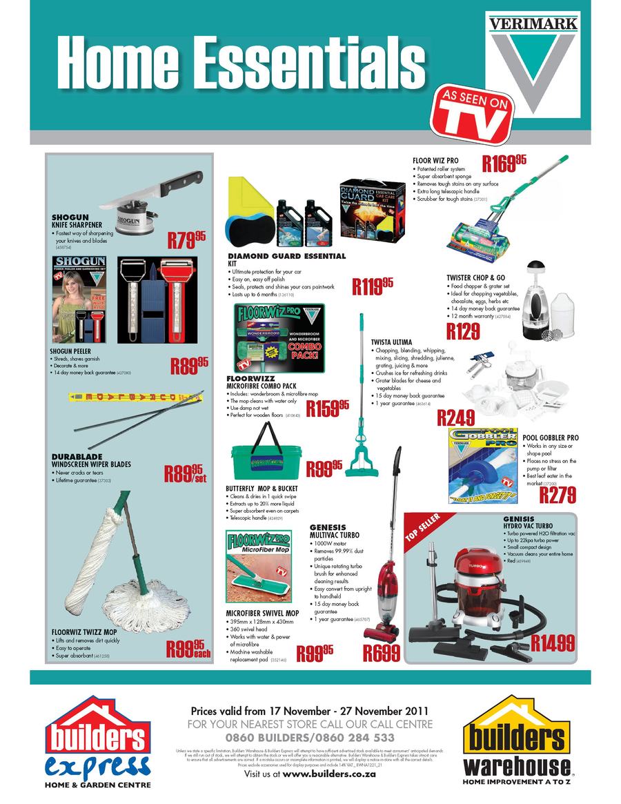 Builders Express Home Essentials (17 Nov - 27 Nov) - Page 1