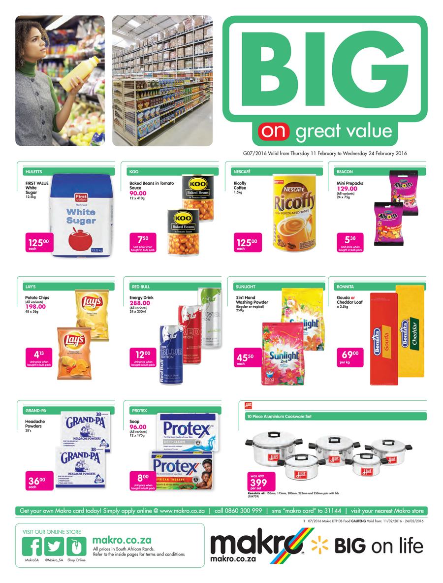 Makro Gauteng : Food Catalogue (11 Feb - 24 Feb 2016) - Page 1